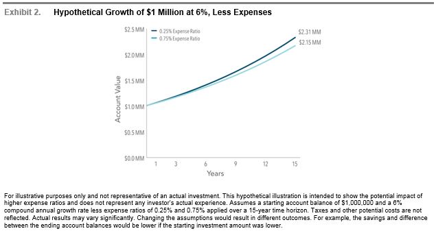 Hypothetical Growth of $1 Million at 6% Less expenses