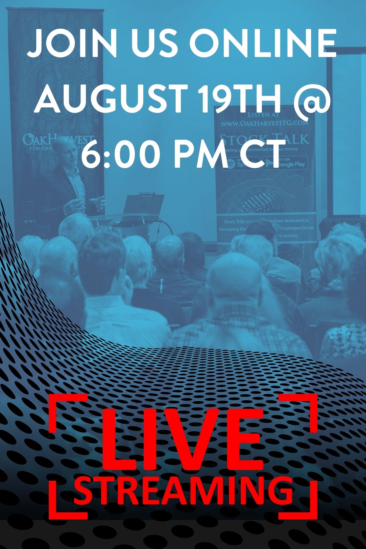Join us online August 19 @ 600 PM CT