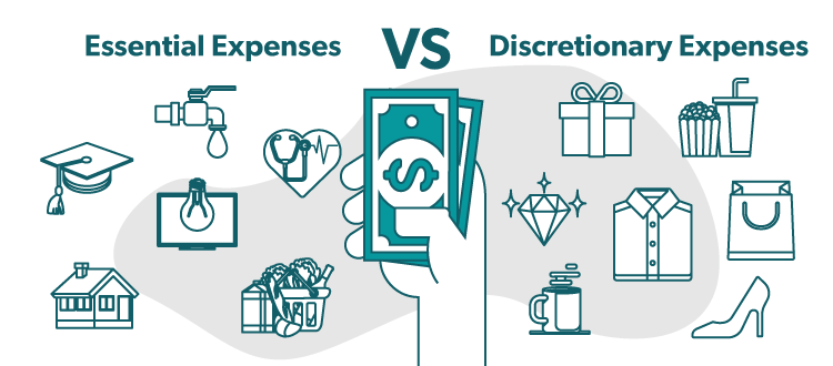 Essential Expenses vs. Discretionary Expenses Graphic