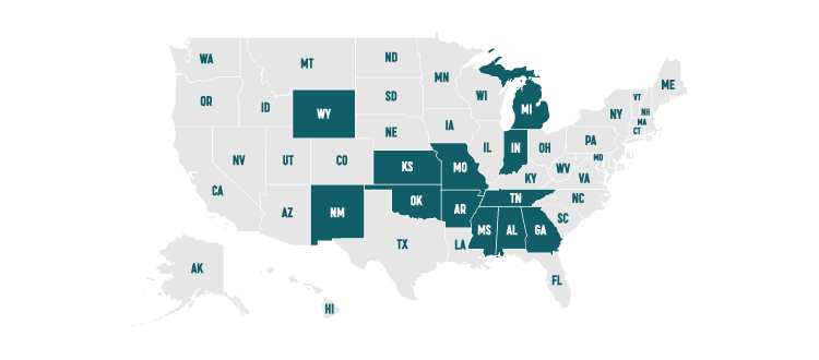 A U.S. map highlighting states or cities with lower living costs for retirees.