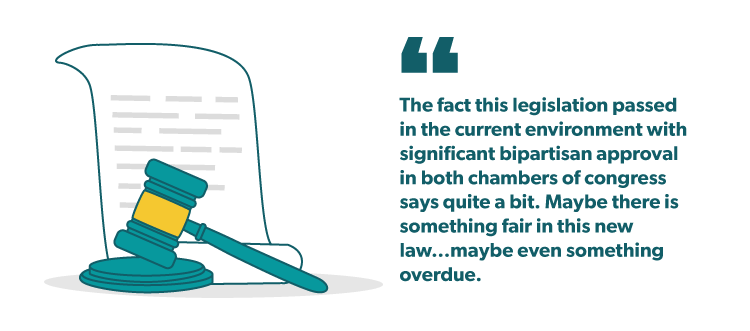 "The fact this legislation passed in the current environment with significant bipartisan approval in both chambers of congress says quite a bit."
