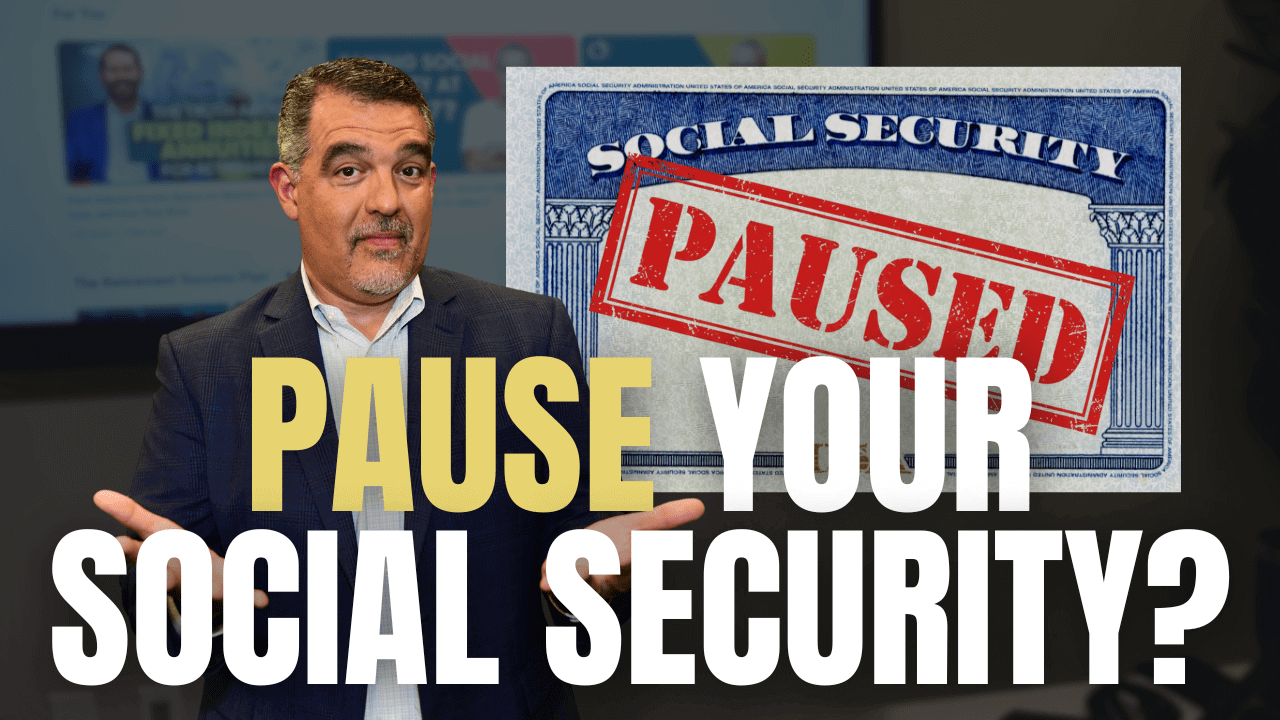 Pause Your Social Security? Headshot of Ed Rossi and a Social Security card with a "Paused" stamp on it.