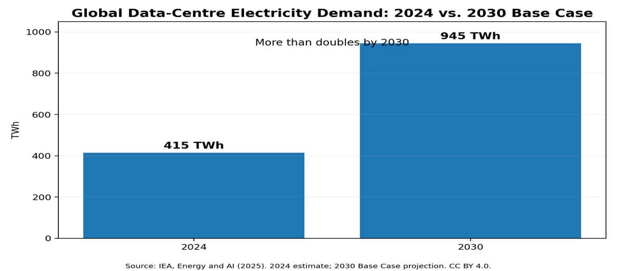 Global Data-Centre Electricity Demand Chart